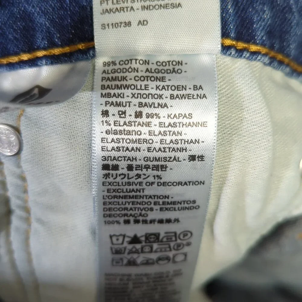 Levi's Jeans Men's 38x34 Fits 37x31 Blue 505 Regular Fit Straight Leg Denim